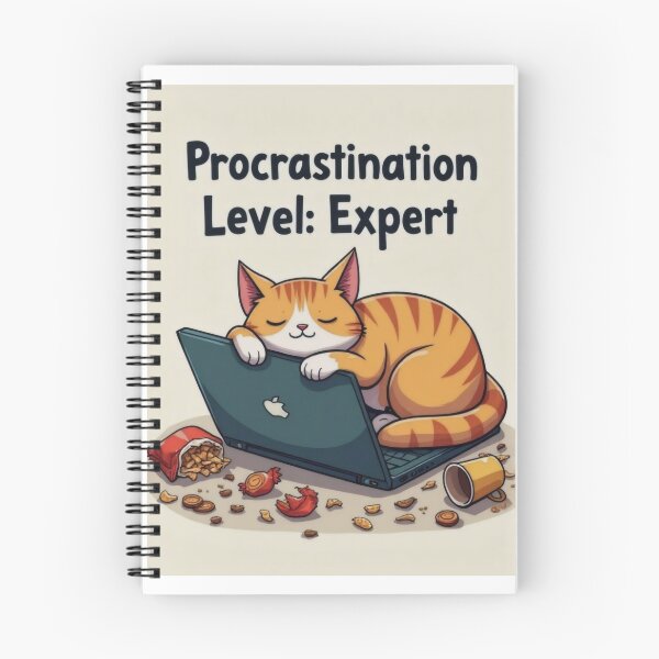 Item preview, Procrastination Expert: A Feline's Life designed and sold by ArtCreator2023.