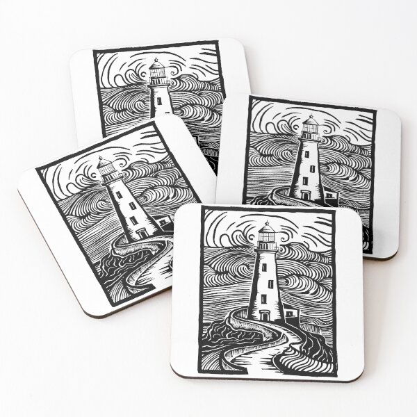 Item preview, Lighthouse Linocut designed and sold by Angry Swan Designs.