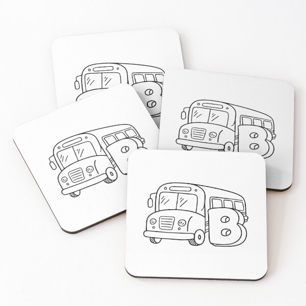Item preview, An Illustration of a School Bus and Letter B Beside designed and sold by rasagamastore.