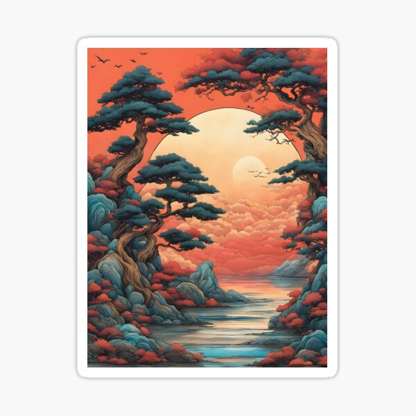 Item preview,  Traditional Japanese Landscape  designed and sold by Pixel Pop Studio.