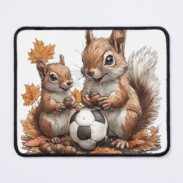 Item preview, Playful Squirrels with Acorns and Soccer Ball designed and sold by MamaDong.