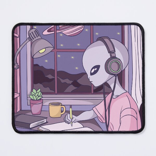 Item preview, “Study Vibes from the Stars: Cosmic Alien Focus” designed and sold by lavavamp.