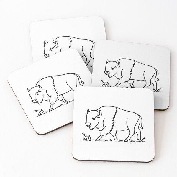 Item preview, An Illustration of a Bison Walking Through a Grassy Plain designed and sold by rasagamastore.