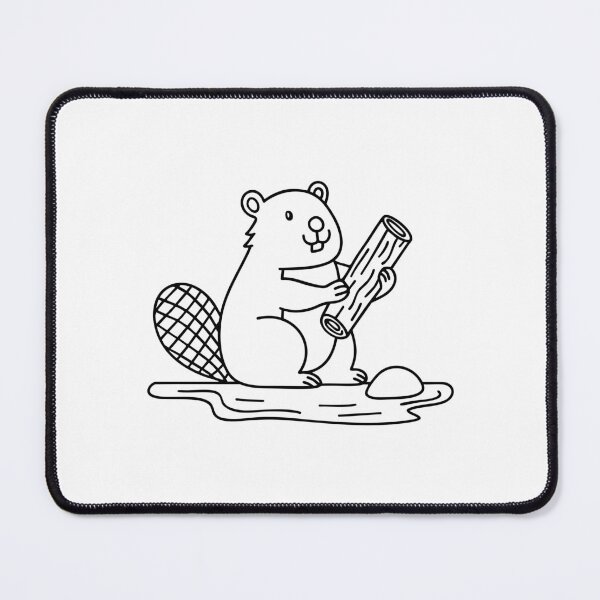 Item preview, Beaver Holding Log Near a River with Stone designed and sold by rasagamastore.