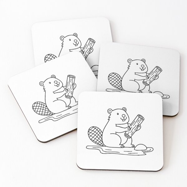 Item preview, Beaver Holding Log Near a River with Stone designed and sold by rasagamastore.