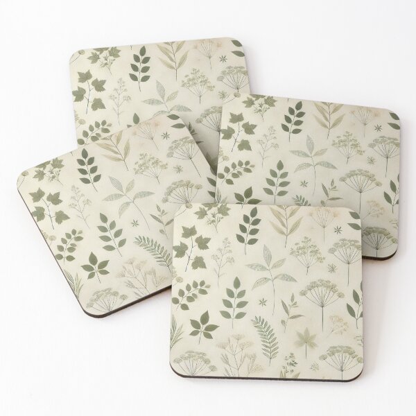 Item preview, Green leaves and flowers designed and sold by ValerieStOnge.