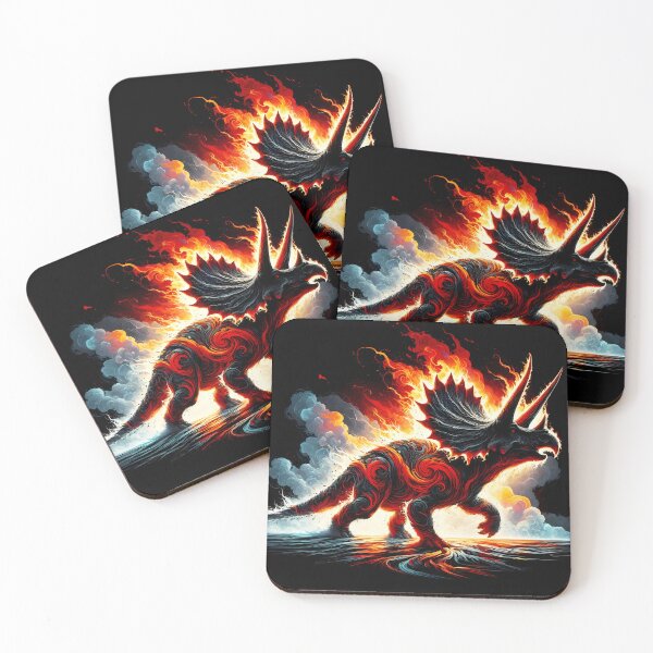 Item preview, Lava Fire Triceratops, Ai Generated Art  designed and sold by ACC .