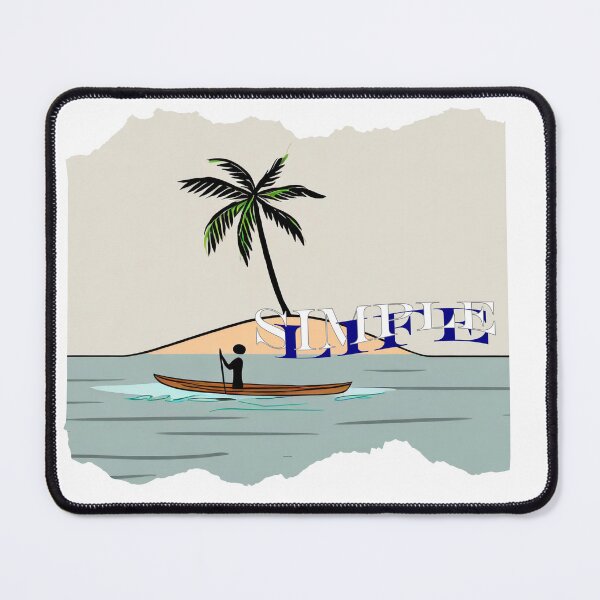 Item preview, Minimalist paddleboarding silhouette on an island "Simple life" designed and sold by StyleFused.