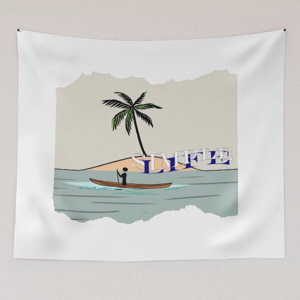 Item preview, Minimalist paddleboarding silhouette on an island "Simple life" designed and sold by StyleFused.
