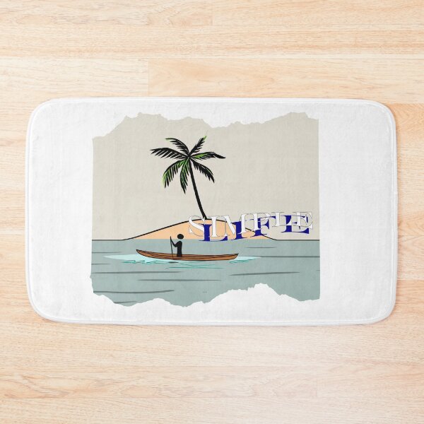 Item preview, Minimalist paddleboarding silhouette on an island "Simple life" designed and sold by StyleFused.