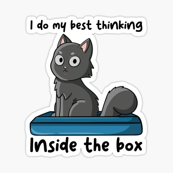 Item preview, Funny Black Cat in Litter Tray | 'I Do My Best Thinking Inside the Box' designed and sold by CraftByRT.