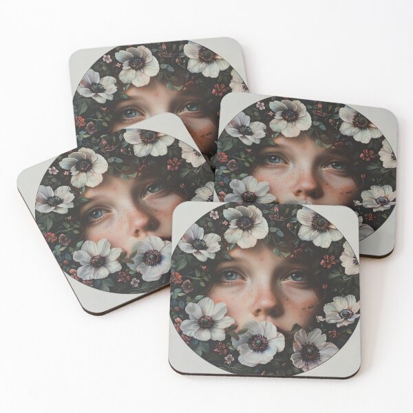 Item preview, girl's face surrounded by flowers designed and sold by IreneRuya.