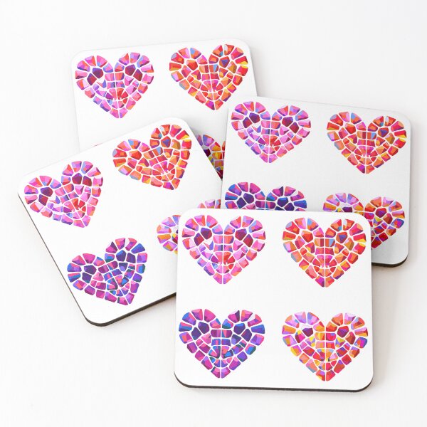 Item preview, Set of 4 mosaic hearts designed and sold by IreneRuya.