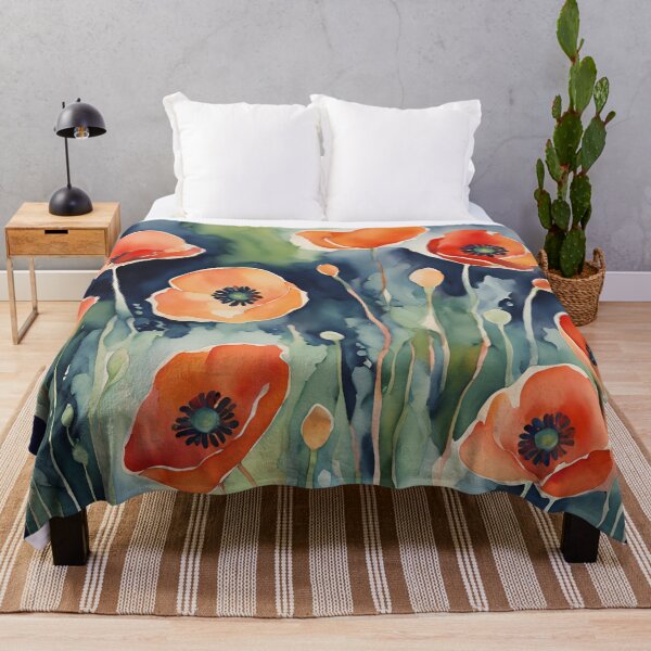 Item preview, Poppies,  Romantic Elegant Pattern Watercolor Field of Poppies Florals Pattern ,  designed and sold by KolorellaS.