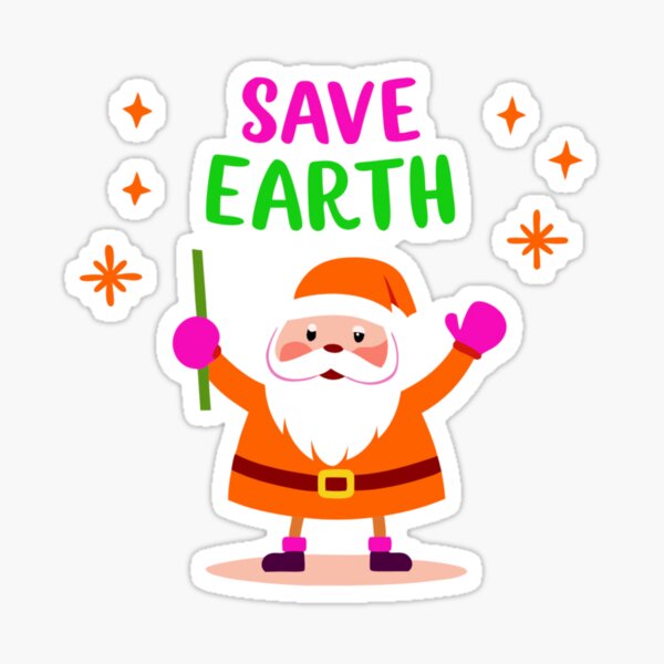 Vista previa del artículo con la obra «Papá Noel, salva la Tierra: diseño navideño ecológico», diseñado y vendido por Colorful-Garden.