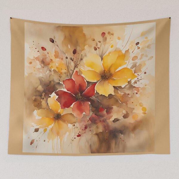 Item preview, Elegant  Florals Pattern Romantic  Gold  Burgundy Autumn Colors,  Fall Vibes, Pattern Watercolor designed and sold by KolorellaS.