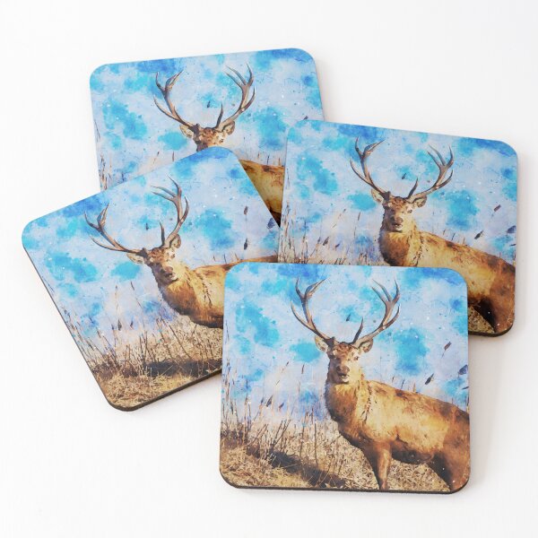 Item preview, Red deer stag under a blue sky designed and sold by Dolfilms.