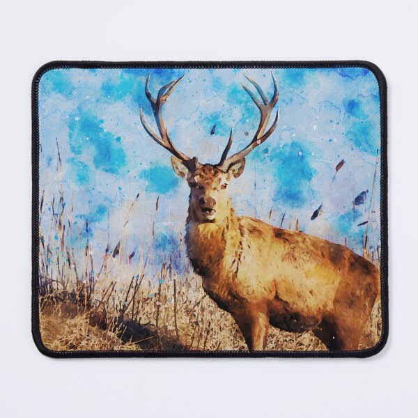 Item preview, Red deer stag under a blue sky designed and sold by Dolfilms.