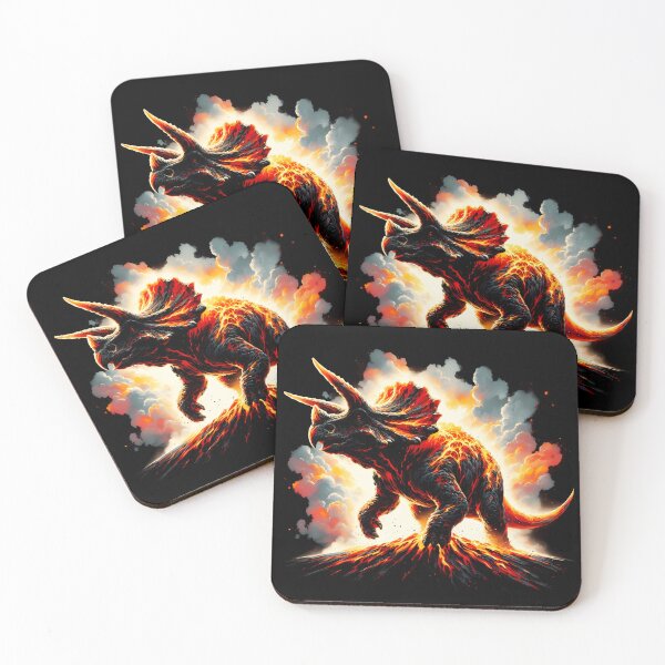 Item preview, Lava Fire Triceratops, Ai Generated Art  designed and sold by ACC .