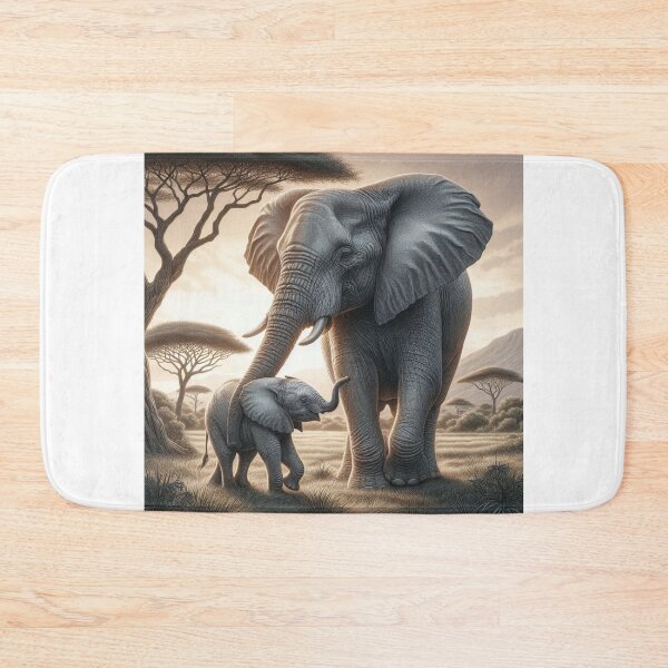 Item preview, A majestic elephant with her baby elephant. designed and sold by CHRIST5000.