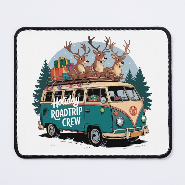 Item preview, Christmas Holiday Road Trip Crew Van With Reindeer designed and sold by TrPatternLab.