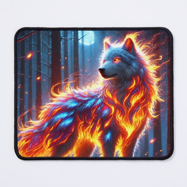 Item preview, Fiery Wolf Under The Moonlight designed and sold by Pines & Starlight.