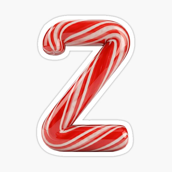 CANDY CANE LETTER Z Sticker
