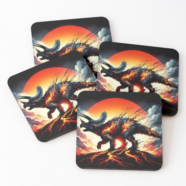Item preview, Lava Fire Triceratops, Ai Generated Art  designed and sold by ACC .