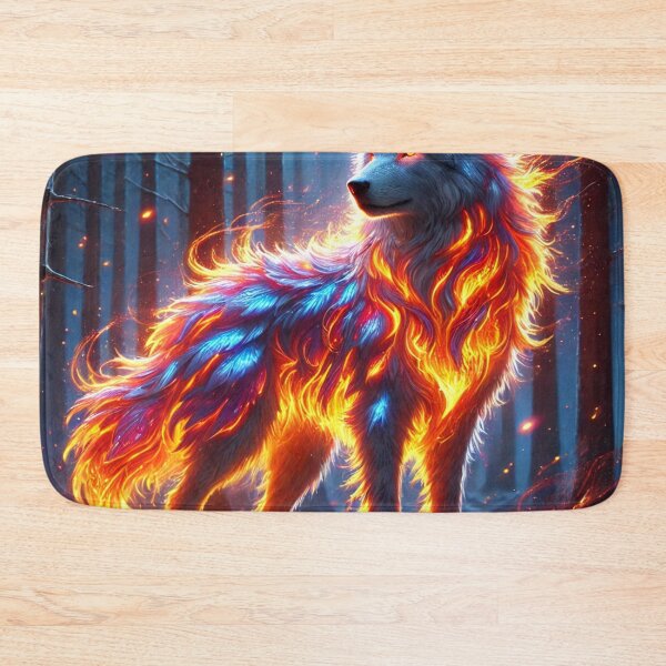 Item preview, Fiery Wolf Under The Moonlight designed and sold by Pines & Starlight.
