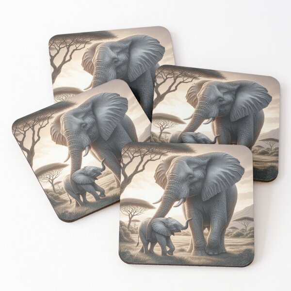 Item preview, A majestic elephant with her baby elephant. designed and sold by CHRIST5000.