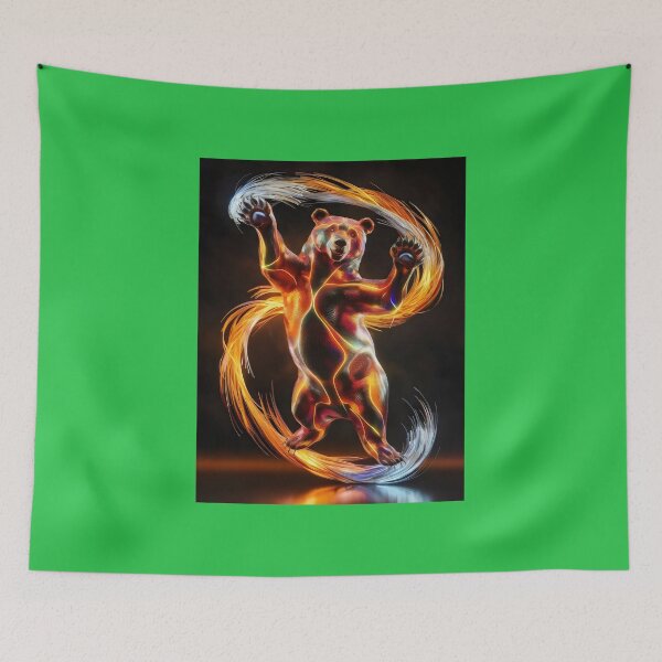 Item preview, Bear in flames of energy. designed and sold by MyHappyArtShop.