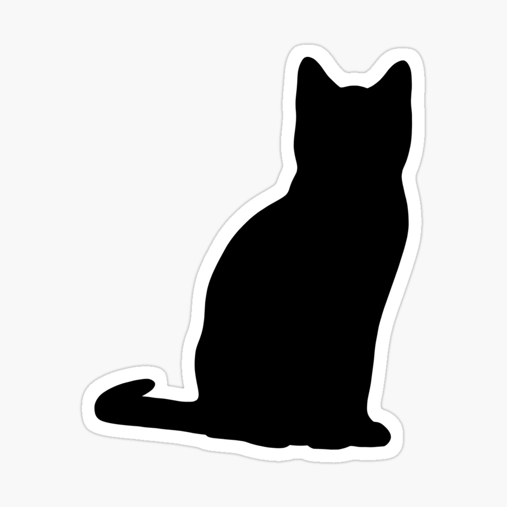 Sitting Cat Silhouette Black And White Art Board Print By Kiraxen Redbubble