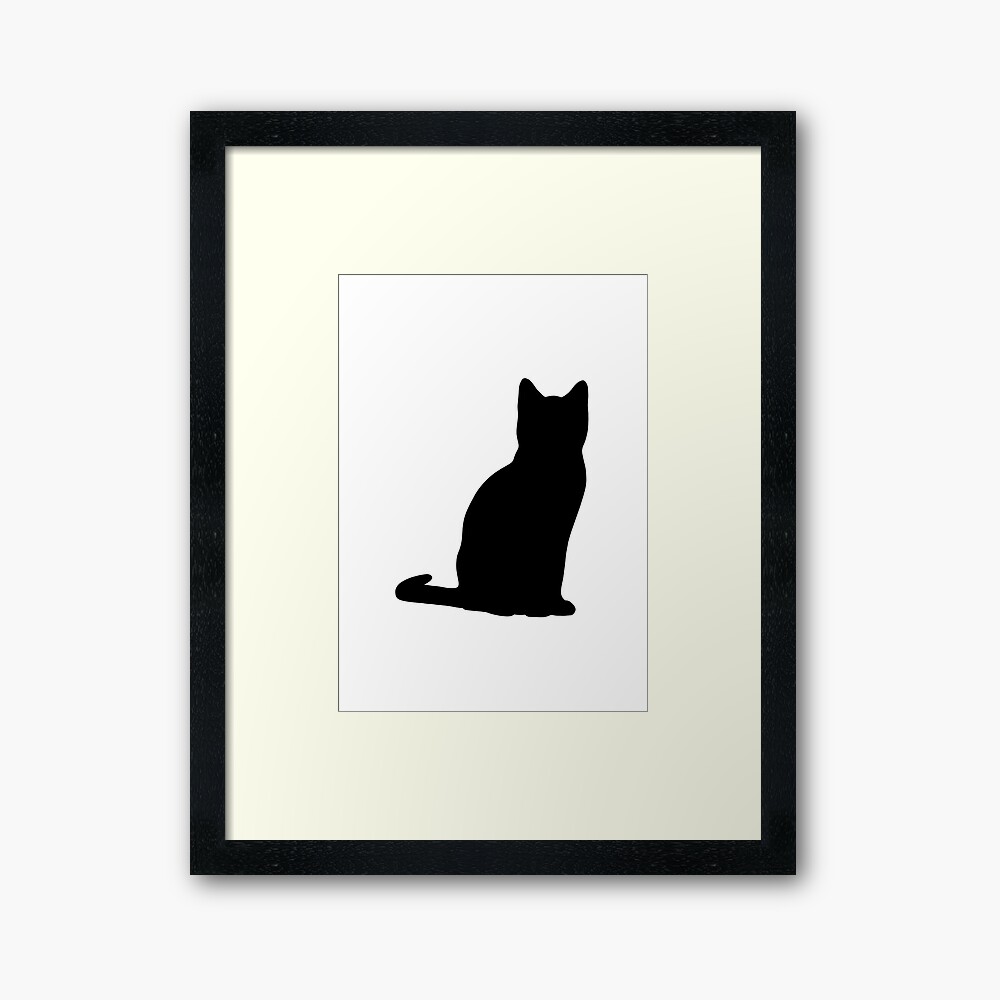 Impression Photo Silhouette De Chat Assis Noir Et Blanc Par Kiraxen Redbubble