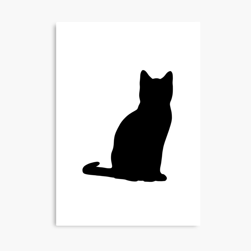 Impression Photo Silhouette De Chat Assis Noir Et Blanc Par Kiraxen Redbubble