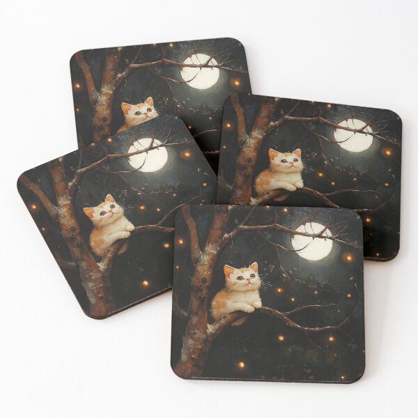 Item preview, Moonlit Kitten in the Enchanted Tree designed and sold by keomany.