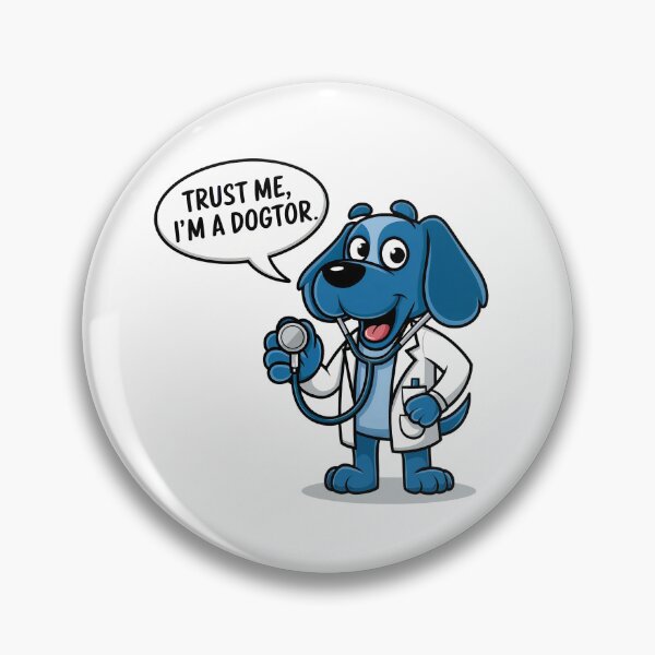 Item preview, Caricatura divertida de un doctor perro designed and sold by TrPatternLab.