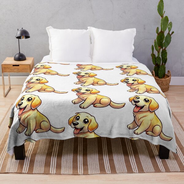 Item preview, Happy Golden Retriever Puppy Cartoon Art designed and sold by Chokhdi289shop.