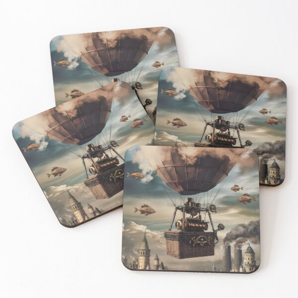 Item preview, Balloon over the city. designed and sold by MyHappyArtShop.