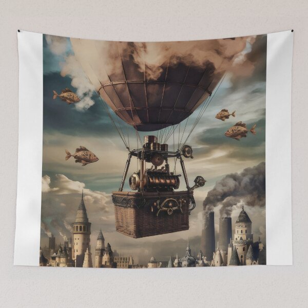 Item preview, Balloon over the city. designed and sold by MyHappyArtShop.