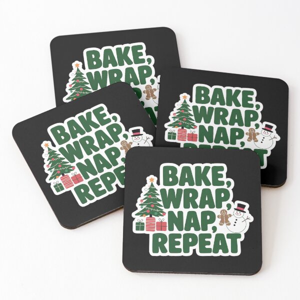 Item preview, Bake Wrap Nap Repeat | Cozy Christmas Holiday Design designed and sold by cabana.space.