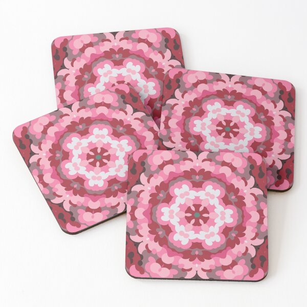 Item preview, Retro Mandala Pink Red and White designed and sold by WormholeOrbital.
