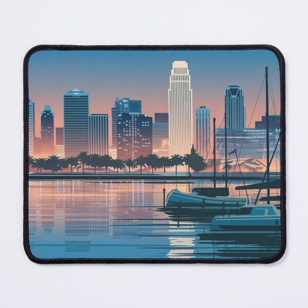 Item preview, Long Beach Vintage Travel Poster designed and sold by TravelerRat.