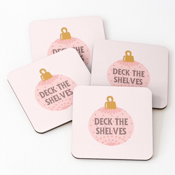 Item preview, deck the shelves - pink bookish christmas designed and sold by Neadoodles.