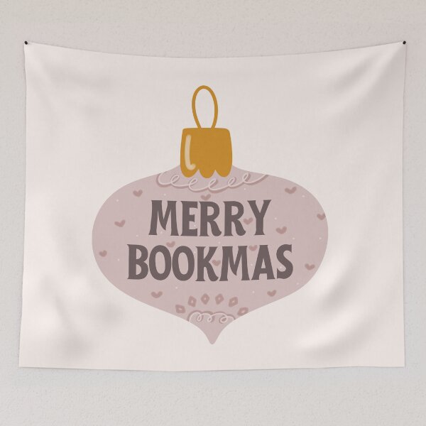 Item preview, merry bookmas - pink bookish christmas designed and sold by Neadoodles.
