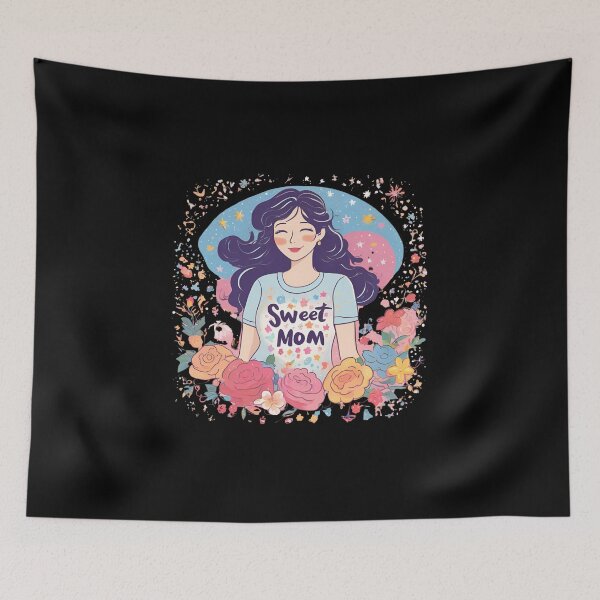 Item preview, Sweet mommy, She loves flowers .Anime style.  designed and sold by DONandEK.