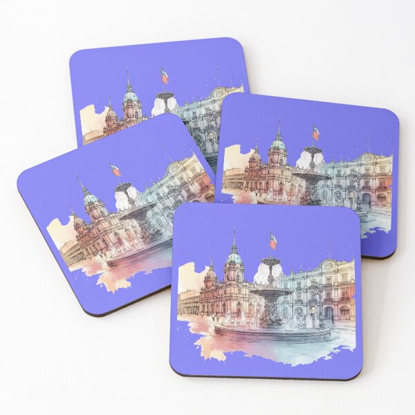 Item preview,  3D Sketch of Chile’s Historic Palaces, Famous Landmarks, and Iconic Fountains,   designed and sold by PaintMeWorld.