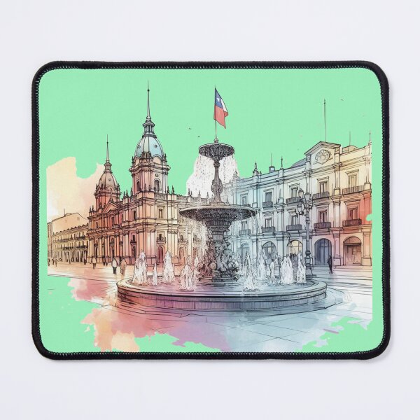 Item preview, 3D Sketch of Chile’s Historic Palaces, Famous Landmarks, and Iconic Fountains, designed and sold by PaintMeWorld.