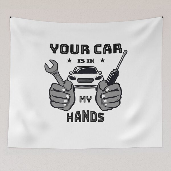 Item preview, Funny Car Mechanic Quote – 'Your Car is in My Hands' | Auto Mechanic Joke | Automotive Humor designed and sold by MystiqSlav.