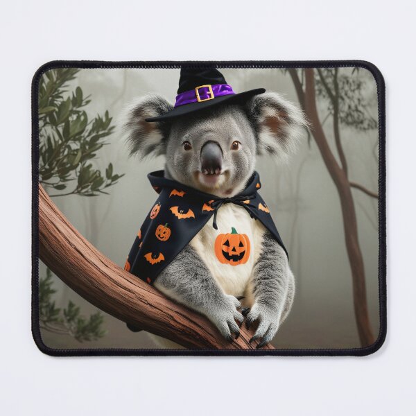 Item preview, Cute Halloween Koala in Witch Outfit with Pumpkin Cape - Photo Print for Halloween Decoration designed and sold by TRex-Landscapes.