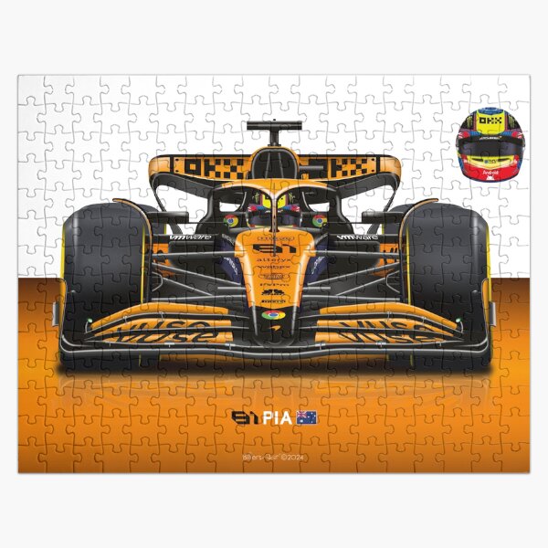 Vista previa del artículo con la obra «Coche de carreras McLaren de Fórmula 1 2024 de Oscar Piastri», diseñado y vendido por BillerArt.